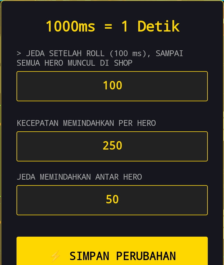 foto: menu kecepatan